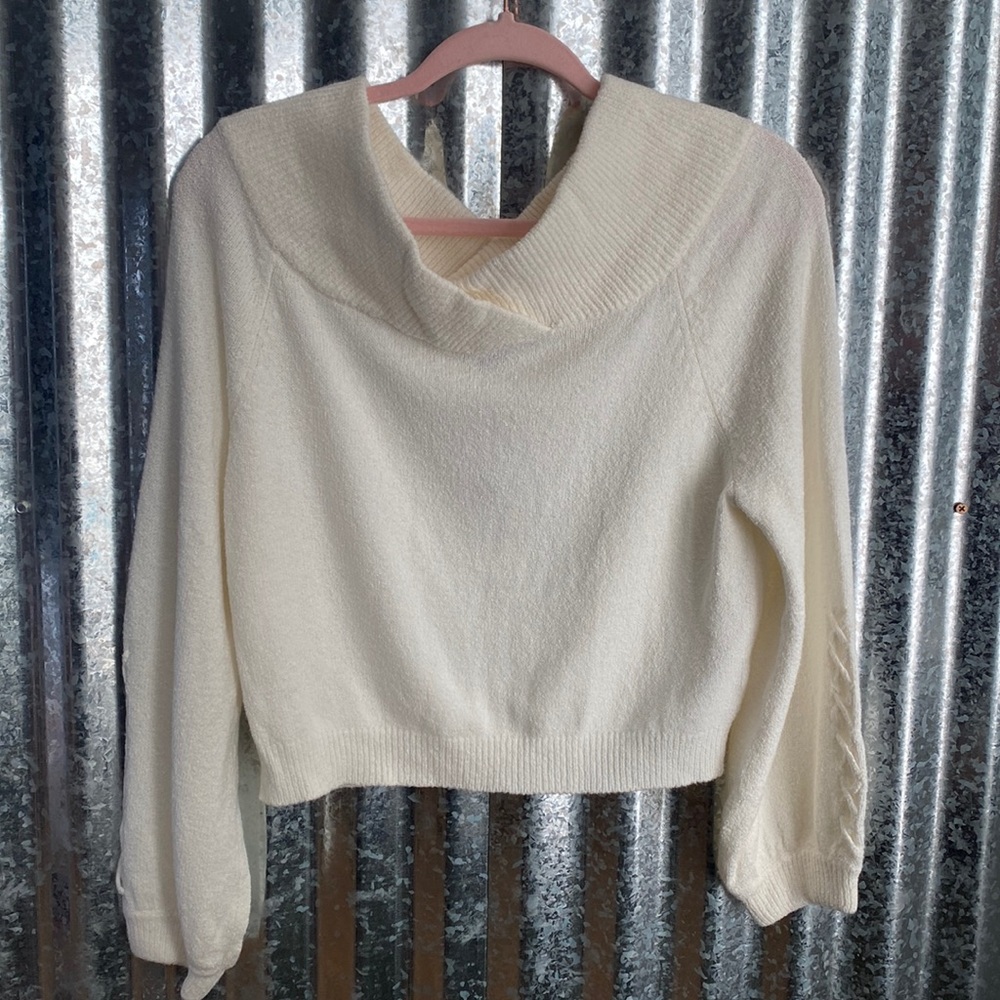Express Off Shoulder Crop Sweater